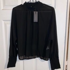 Dynamite Mesh Mock Neck Top